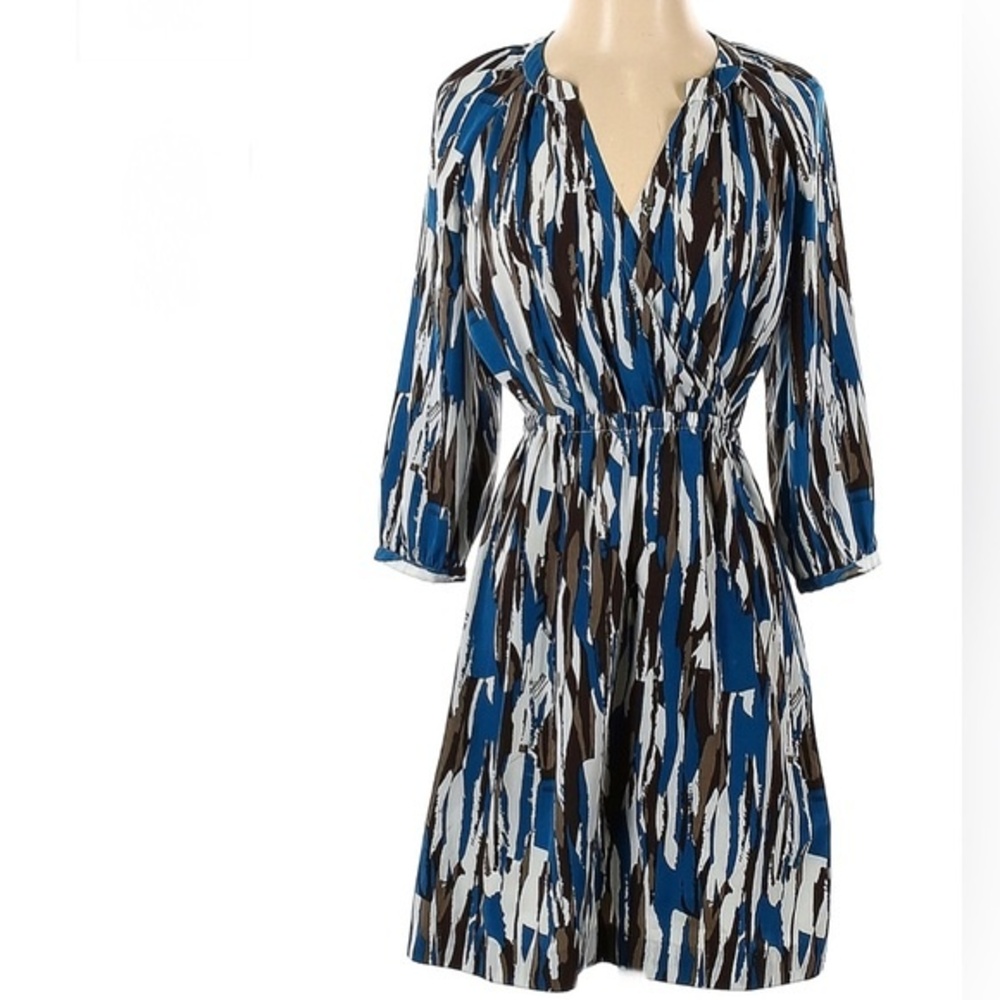 Banana Republic teal white and mocha dress size 0